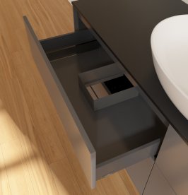 Тумба під раковину Villeroy & Boch Finion 160х50,1 см із підсвічуванням МДФ антрацит матовий лак/скло чорне матове G97200GK