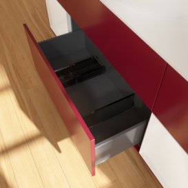 Тумба под раковину Villeroy & Boch Finion 160х50,1 см с подсветкой МДФ пион матовый лак/стекло белое матовое F981GFHB