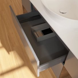 Тумба под раковину Villeroy & Boch Finion 160х50,1 см с подсветкой МДФ антрацит матовый лак/стекло белое матовое F981GNGK