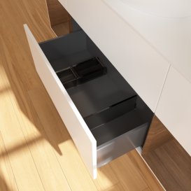 Тумба под раковину Villeroy & Boch Finion 160х50,1 см с подсветкой МДФ белый матовый лак/стекло белое матовое F981GNMT