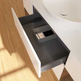 Тумба под раковину Villeroy & Boch Finion 160х50,1 см с подсветкой МДФ белый матовый лак/стекло белое матовое F981GNMT