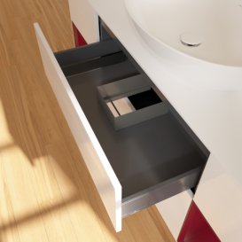 Тумба под раковину Villeroy & Boch Finion 160х50,1 см с подсветкой МДФ глянцевый белый лак/стекло белое матовое F981HBGF