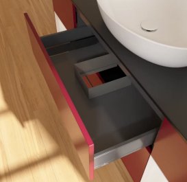 Тумба под раковину Villeroy & Boch Finion 160х50,1 см с подсветкой МДФ пион матовый лак/стекло черное матовое F982GFHB