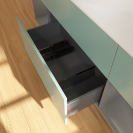 Тумба под раковину Villeroy & Boch Finion 160х50,1 см с подсветкой МДФ оливковый матовый лак/стекло белое матовое F981GKGM