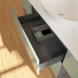 Тумба под раковину Villeroy & Boch Finion 160х50,1 см с подсветкой МДФ оливковый матовый лак/стекло белое матовое F981GKGM