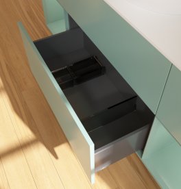 Тумба под раковину Villeroy & Boch Finion 160х50,1 см с подсветкой МДФ оливковый матовый лак/стекло белое матовое F981GMGM