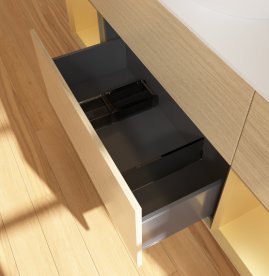 Тумба под раковину Villeroy & Boch Finion 160х50,1 см с подсветкой МДФ шпон дуба/стекло белое матовое F981HFPC