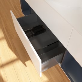 Тумба під раковину Villeroy & Boch Finion 160х50,1 см із підсвічуванням МДФ білий матовий лак/скло біле матове F981HGMT