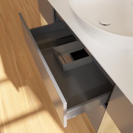 Тумба под раковину Villeroy & Boch Finion 160х50,1 см с подсветкой МДФ антрацит матовый лак/стекло белое матовое F981PCGK