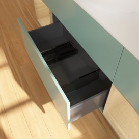 Тумба под раковину Villeroy & Boch Finion 160х50,1 см с подсветкой МДФ оливковый матовый лак/стекло белое матовое F981PCGM