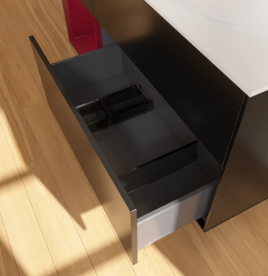 Тумба під раковину Villeroy & Boch Finion 120х50,1 см із підсвічуванням МДФ чорний матовий лак/скло біле матове GA41HBPD