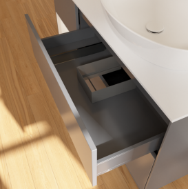 Тумба під раковину Villeroy & Boch Finion 120х50,1 см з підсвічуванням антрацит матовий лак/скло біле матове GA41MTGK