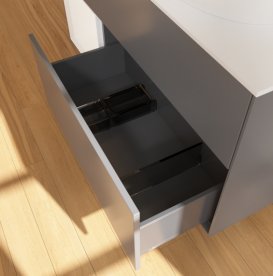 Тумба під раковину Villeroy & Boch Finion 120х50,1 см з підсвічуванням антрацит матовий лак/скло біле матове GA41MTGK