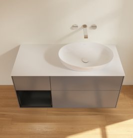 Тумба под раковину Villeroy & Boch Finion 120х50,1 см с подсветкой МДФ антрацит матовый лак/стекло белое матовое GA41PDGK