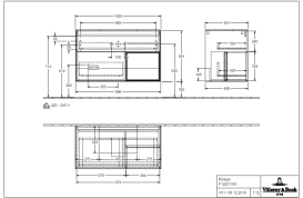 Тумба под раковину Villeroy & Boch Finion 100х50,1 см с подсветкой МДФ шпон грецкого ореха/черный матовый лак/стекло черное матовое G122PDGN