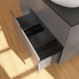 Тумба под раковину Villeroy & Boch Finion 120х50,1 см с подсветкой МДФ антрацит матовый лак/стекло черное матовое GA42GKGK