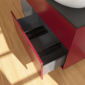 Тумба под раковину Villeroy & Boch Finion 120х50,1 см с подсветкой МДФ пион матовый лак/стекло черное матовое GA42GKHB