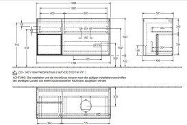 Тумба под раковину Villeroy & Boch Finion 120х50,1 см с подсветкой МДФ пион матовый лак/стекло черное матовое GA42GKHB
