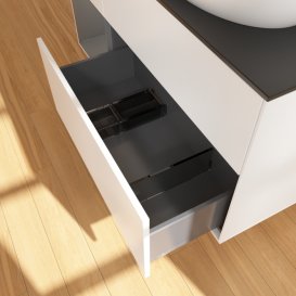 Тумба под раковину Villeroy & Boch Finion 120х50,1 см с подсветкой МДФ белый матовый лак/стекло черное матовое GA42GKMT