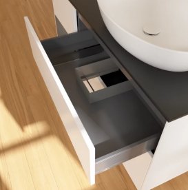 Тумба под раковину Villeroy & Boch Finion 120х50,1 см с подсветкой МДФ белый матовый лак/стекло черное матовое GA42GKMT