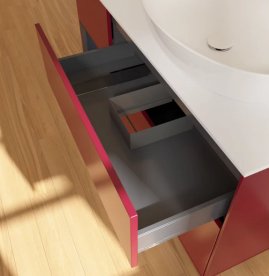 Тумба під раковину Villeroy & Boch Finion 120х50,1 см з підсвічуванням МДФ півонія матовий лак/скло біле матове GA41HGHB