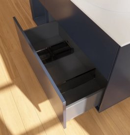 Тумба под раковину Villeroy & Boch Finion 120х50,1 см с подсветкой МДФ темно-синий матовый лак/стекло белое матовое GA41HGHG