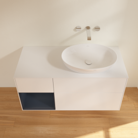 Тумба під раковину Villeroy & Boch Finion 120х50,1 см із підсвічуванням МДФ білий матовий лак/скло біле матове GA41HGMT