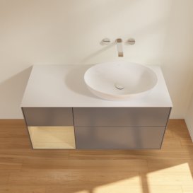 Тумба под раковину Villeroy & Boch Finion 120х50,1 см с подсветкой МДФ антрацит матовый лак/стекло белое матовое GA41PCGK