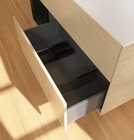 Тумба под раковину Villeroy & Boch Finion 120х50,1 см с подсветкой МДФ шпон дуба/стекло белое матовое GA41PDPC