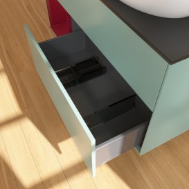 Тумба під раковину Villeroy & Boch Finion 120х50,1 см із підсвічуванням МДФ оливковий матовий лак/скло чорне матове GA42HBGM