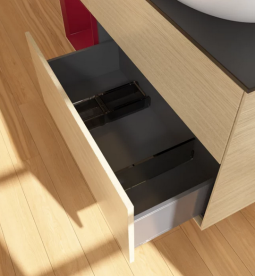 Тумба під раковину Villeroy & Boch Finion 120х50,1 см з підсвічуванням МДФ шпон дуба/скло чорне матове GA42HBPC