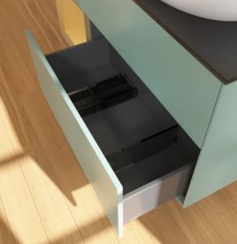 Тумба під раковину Villeroy & Boch Finion 120х50,1 см із підсвічуванням МДФ оливковий матовий лак/скло чорне матове GA42HFGM