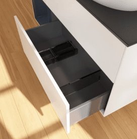 Тумба під раковину Villeroy & Boch Finion 120х50,1 см із підсвічуванням МДФ білий матовий лак/скло чорне матове GA42HGMT
