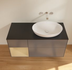 Тумба под раковину Villeroy & Boch Finion 120х50,1 см с подсветкой МДФ антрацит матовый лак/стекло черное матовое GA42PCGK