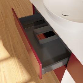 Тумба под раковину Villeroy & Boch Finion 120х50,1 см с подсветкой МДФ пион матовый лак/стекло белое матовое GA51GFHB