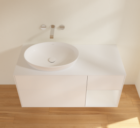 Тумба под раковину Villeroy & Boch Finion 120х50,1 см с подсветкой МДФ белый матовый лак/стекло белое матовое GA51GFMT