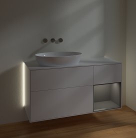 Тумба под раковину Villeroy & Boch Finion 120х50,1 см с подсветкой МДФ белый матовый лак/стекло белое матовое GA51GKMT