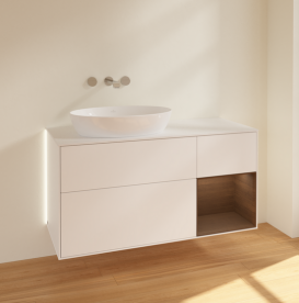 Тумба под раковину Villeroy & Boch Finion 120х50,1 см с подсветкой МДФ белый матовый лак/стекло белое матовое GA51GNMT