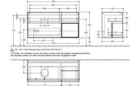 Тумба під раковину Villeroy & Boch Finion 120х50,1 см з підсвіткою МДФ білий глянцевий лак/скло біле матове GA51HBGF