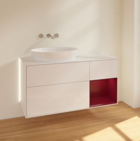 Тумба під раковину Villeroy & Boch Finion 120х50,1 см з підсвіткою МДФ білий глянцевий лак/скло біле матове GA51HBGF