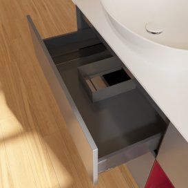 Тумба під раковину Villeroy & Boch Finion 120х50,1 см з підсвічуванням антрацит матовий лак/скло біле матове GA51HBGK