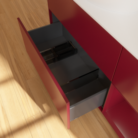 Тумба під раковину Villeroy & Boch Finion 120х50,1 см з підсвічуванням МДФ півонія матовий лак/скло біле матове GA51HBHB