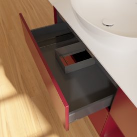 Тумба під раковину Villeroy & Boch Finion 120х50,1 см з підсвічуванням МДФ півонія матовий лак/скло біле матове GA51HBHB