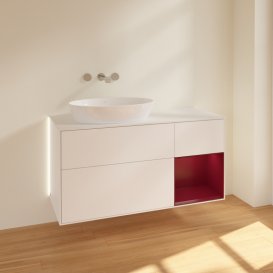 Тумба під раковину Villeroy & Boch Finion 120х50,1 см із підсвічуванням МДФ білий матовий лак/скло біле матове GA51HBMT