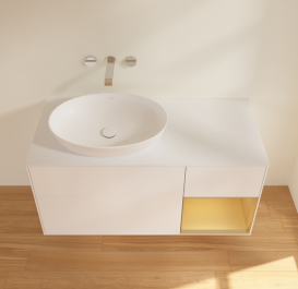 Тумба під раковину Villeroy & Boch Finion 120х50,1 см із підсвічуванням МДФ білий матовий лак/скло біле матове GA51HFMT