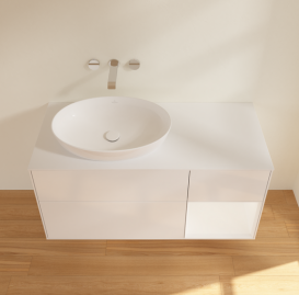 Тумба под раковину Villeroy & Boch Finion 120х50,1 см с подсветкой МДФ глянцевый белый лак/стекло белое матовое GA51MTGF