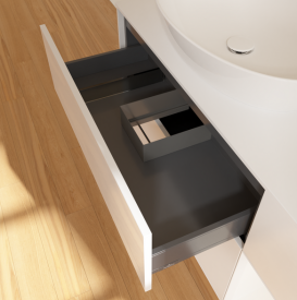 Тумба под раковину Villeroy & Boch Finion 120х50,1 см с подсветкой МДФ глянцевый белый лак/стекло белое матовое GA51MTGF