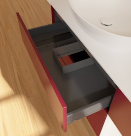 Тумба під раковину Villeroy & Boch Finion 120х50,1 см з підсвічуванням МДФ півонія матовий лак/скло біле матове GA51MTHB