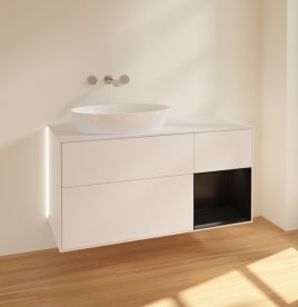 Тумба під раковину Villeroy & Boch Finion 120х50,1 см із підсвічуванням МДФ білий матовий лак/скло біле матове GA51PDMT