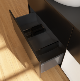 Тумба под раковину Villeroy & Boch Finion 120х50,1 см с подсветкой МДФ черный матовый лак/стекло черное матовое GA52GFPD